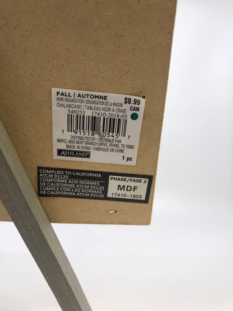 CHALKBOARD EASEL SIGN.