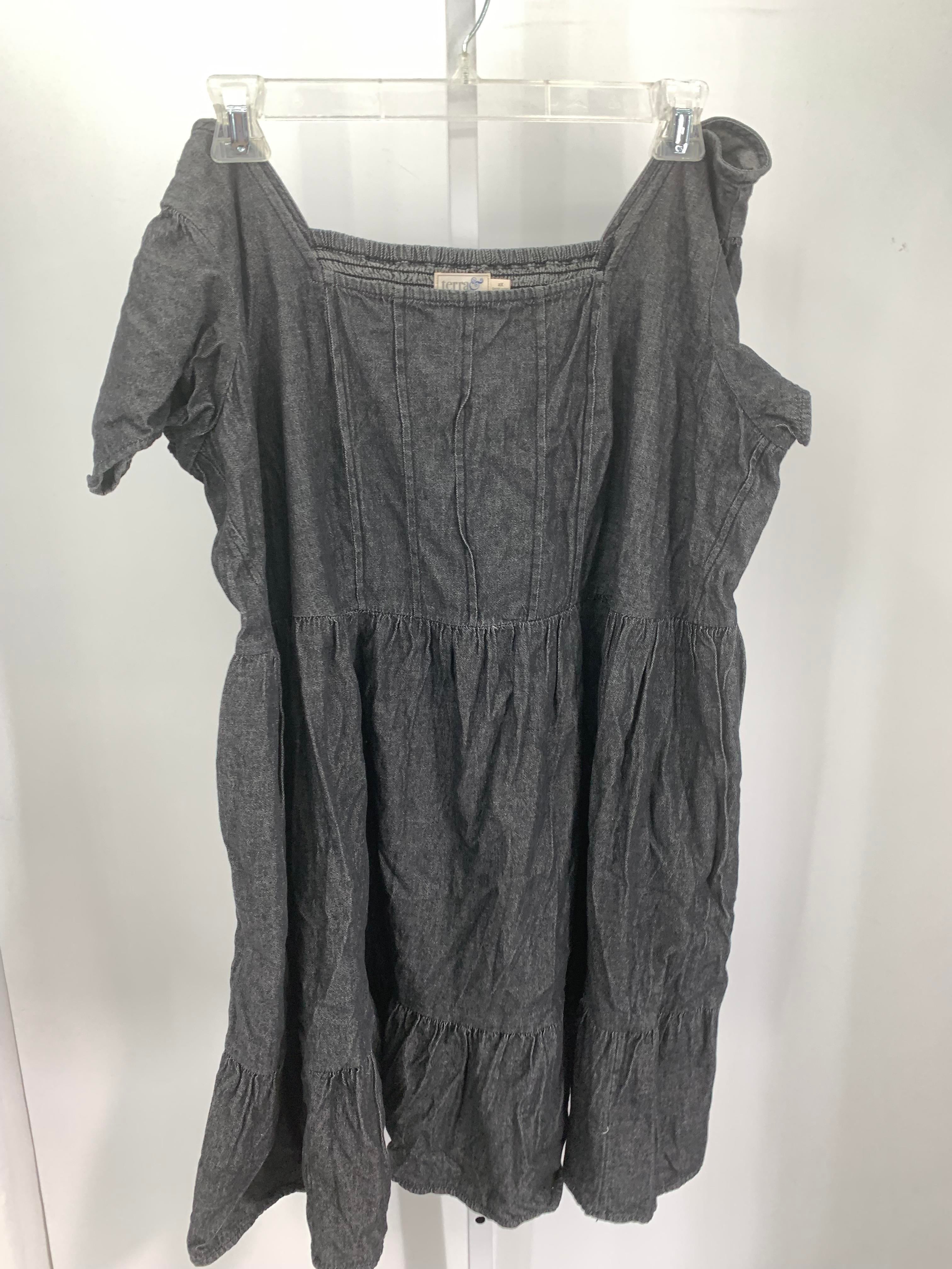 Terra & Sky Size 2X Womens Short Sleeve Dress
