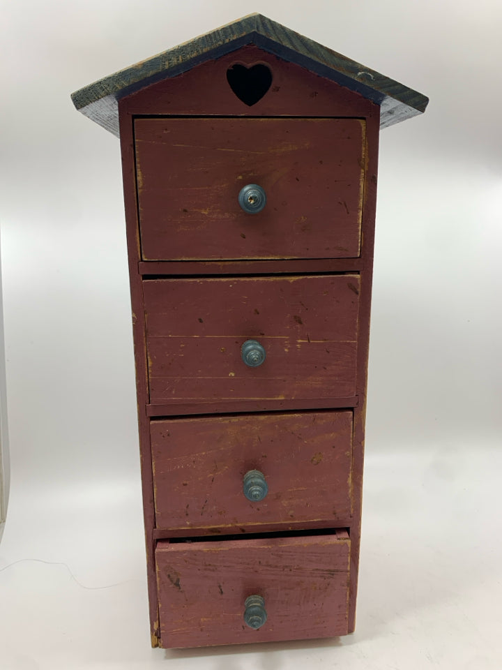 4 DRAWER RUSTIC APOTHECARY CABINET.