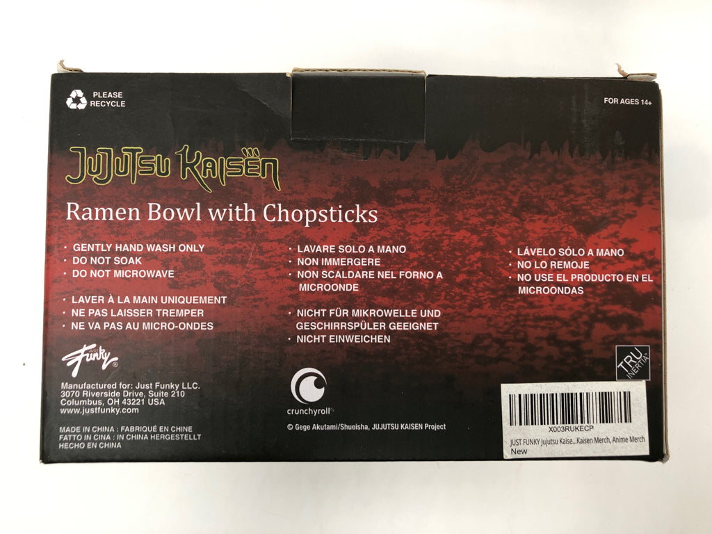 NIB JUJUTSU KAISEN RAMEN BOWL+CHOPSTICKS.