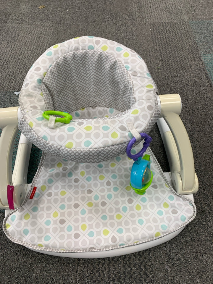 Fisher-Price Sit-Me-Up Floor Seat – Honeydew Drop (Gray)