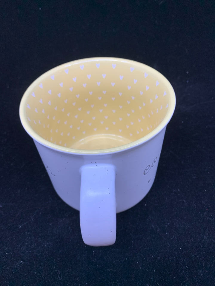 BE COURAGEOUS MUG W/ YELLOW INSIDE.