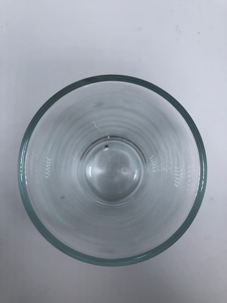 4 IKEA CLEAR GLASS TUMBLERS.