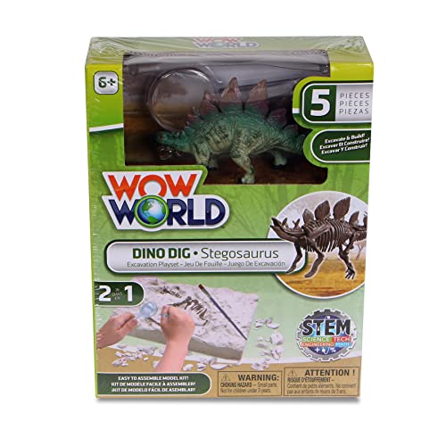 WowWorld: Dino Dig - Stegosaurus - All-in-One Dinosaur Skeleton Excavation Kit
