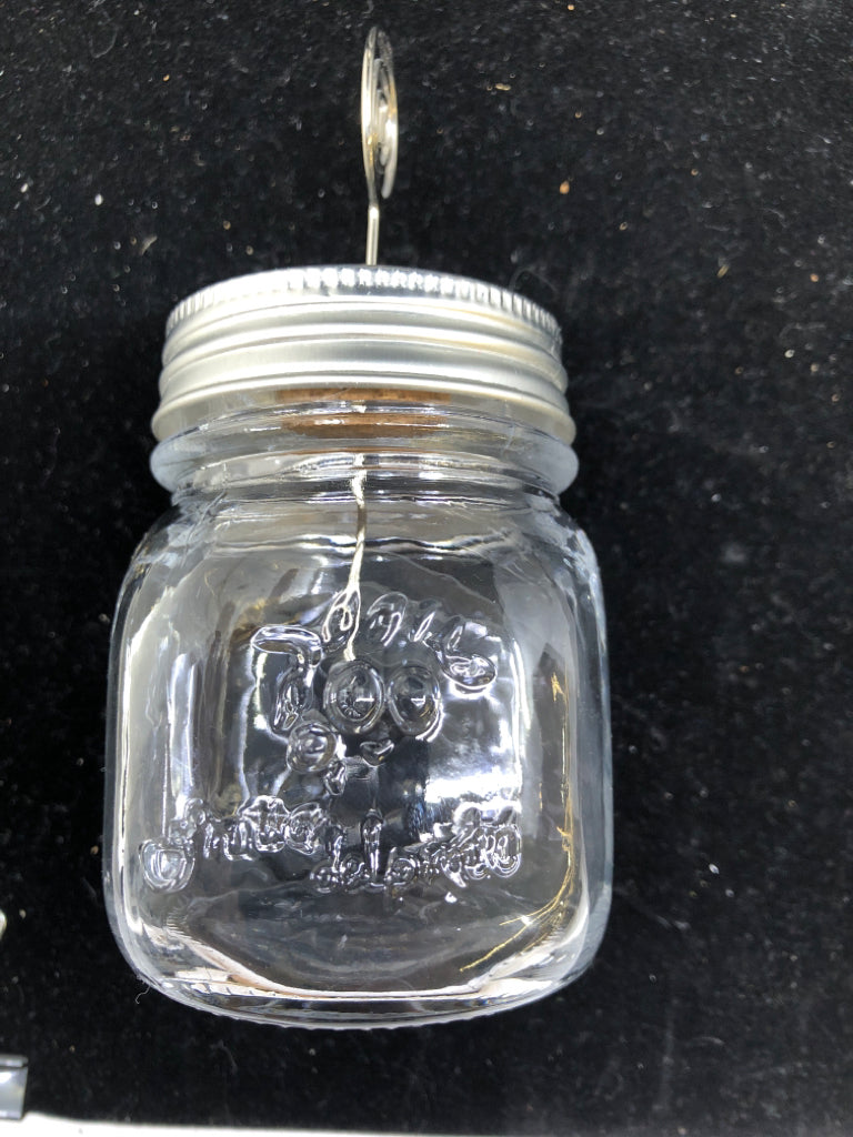 6 SMALL MASON JAR PHOTO CLIP HOLDERS.
