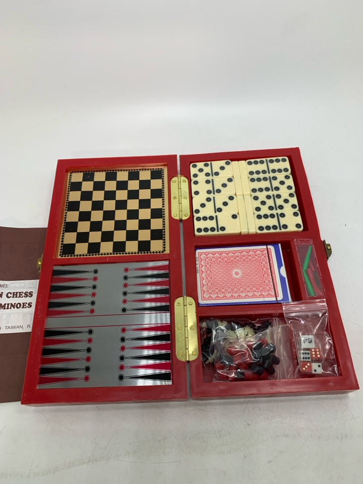 NEW VTG 5 MINI BOARD GAMES IN CASE.