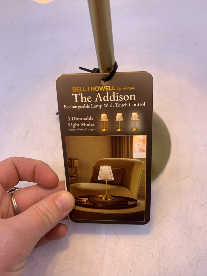 NIP RECHARGEABLE LAMP W/ TOUCH CONTROLS.