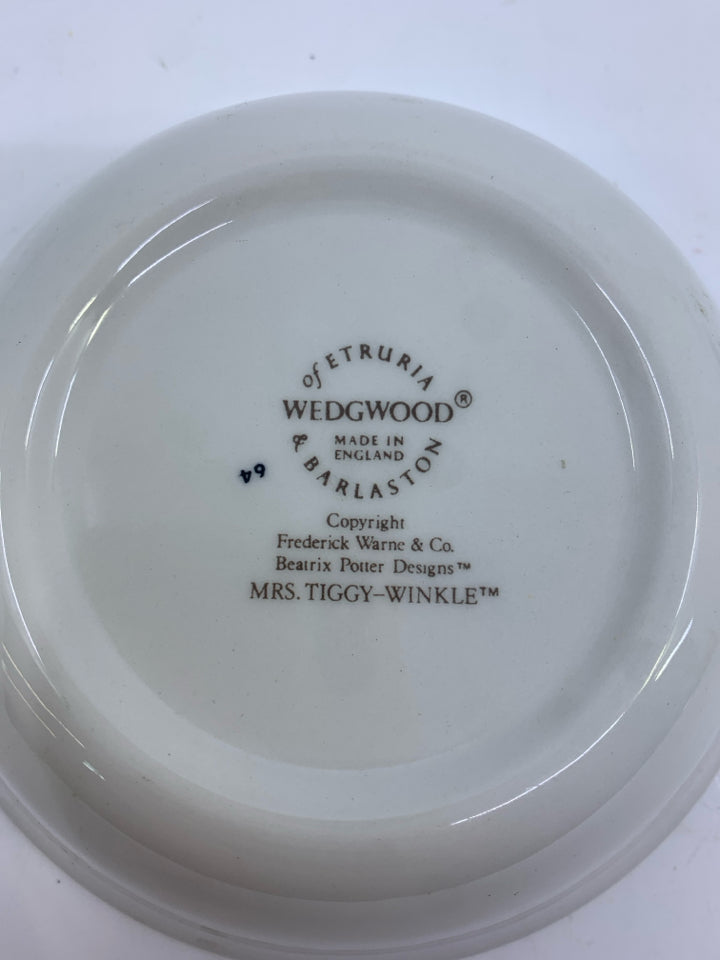 2 PC WEDGWOOD PLATE/BOWL MRS TIGGY-WINKLE.