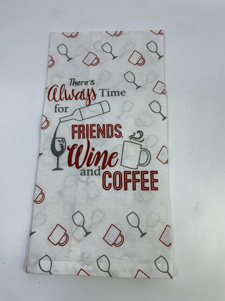 FRIENDS AND WINE TEA TOWEL.