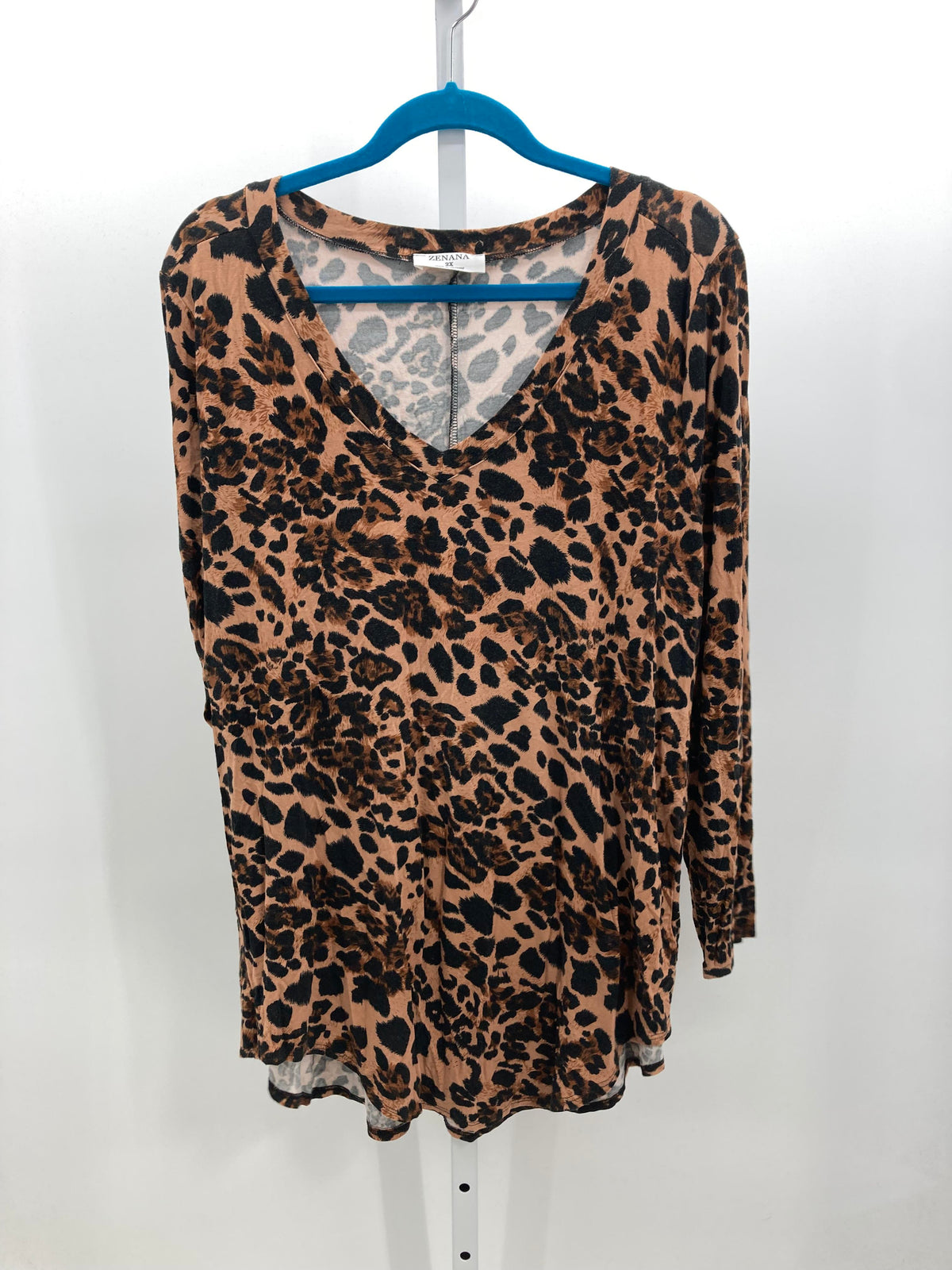 Zenana Size 2X Womens Long Sleeve Shirt