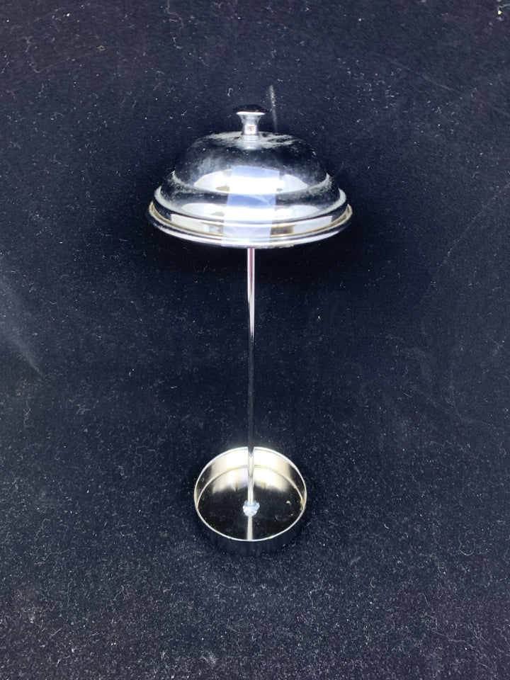 GLASS HAIR COMB CLEANER W/ METAL TOP+INSERT.