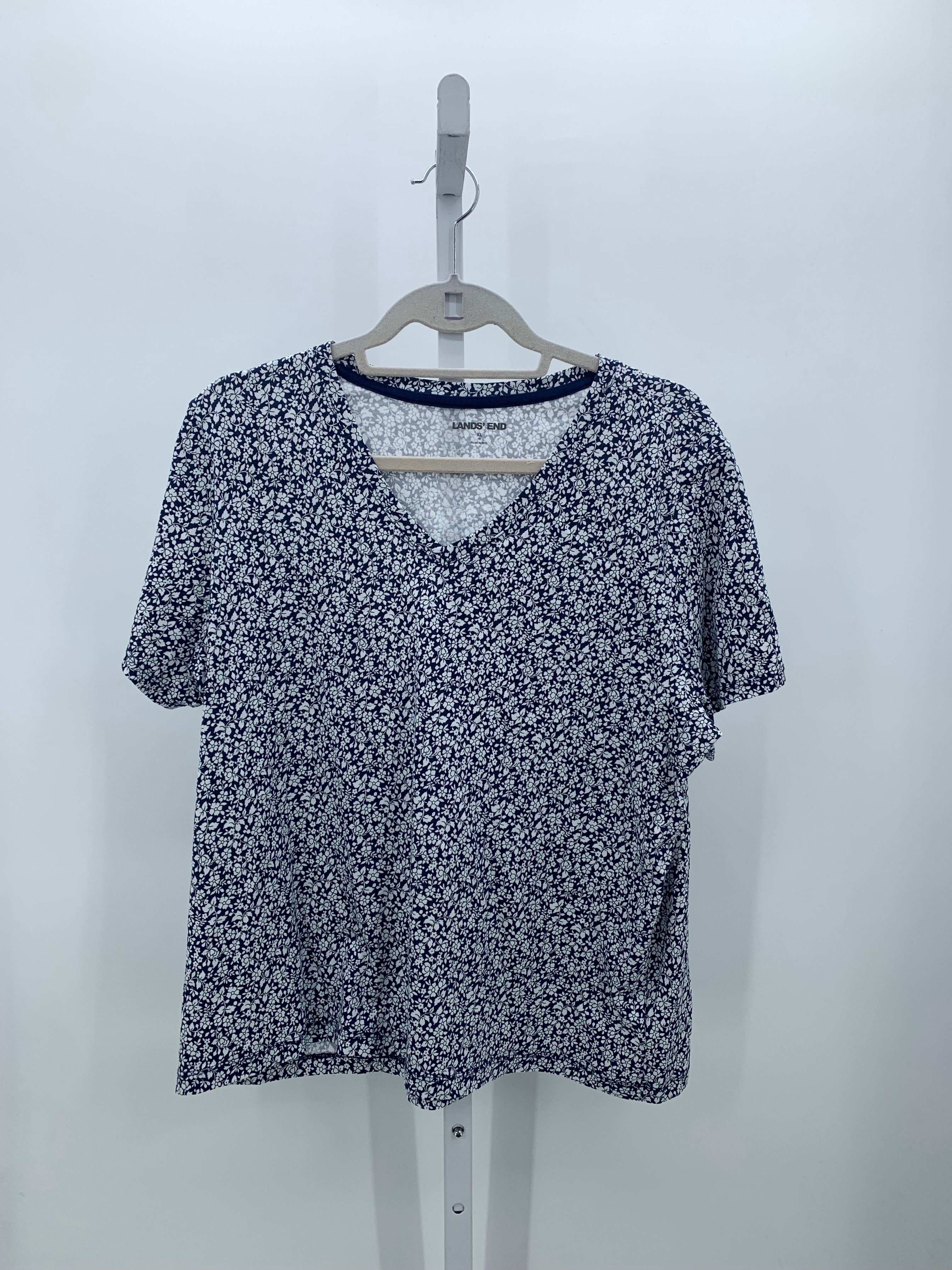 Lands End Size Extra Large Misses Short Sleeve Shirt