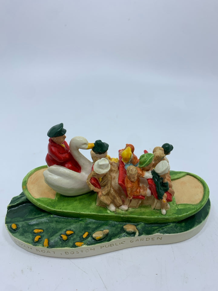VTG SEBASTIAN MINIATURES SWAN BOAT FIGURINE.