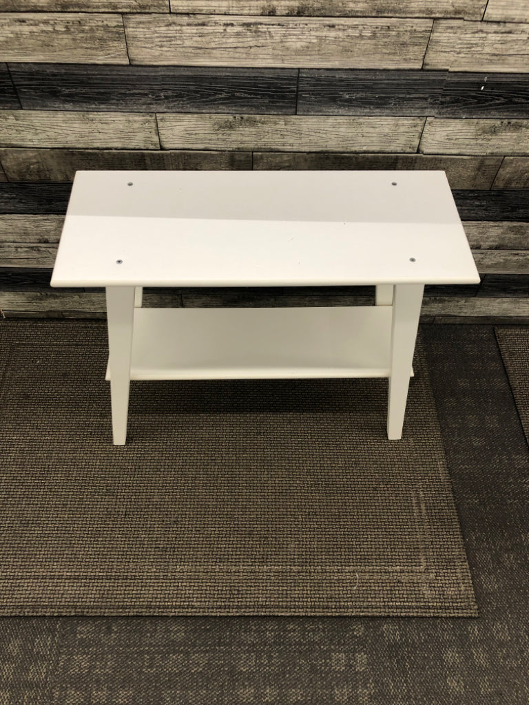 2-TIERED WHITE TABLE.