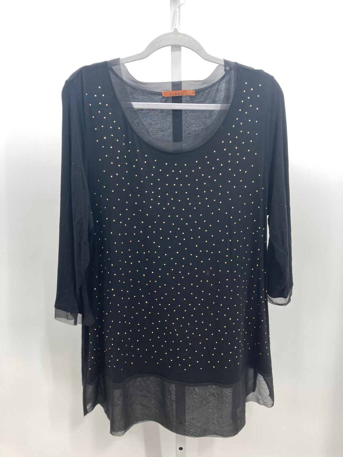 Belldini Size 1X Womens 3/4 Sleeve Shirt
