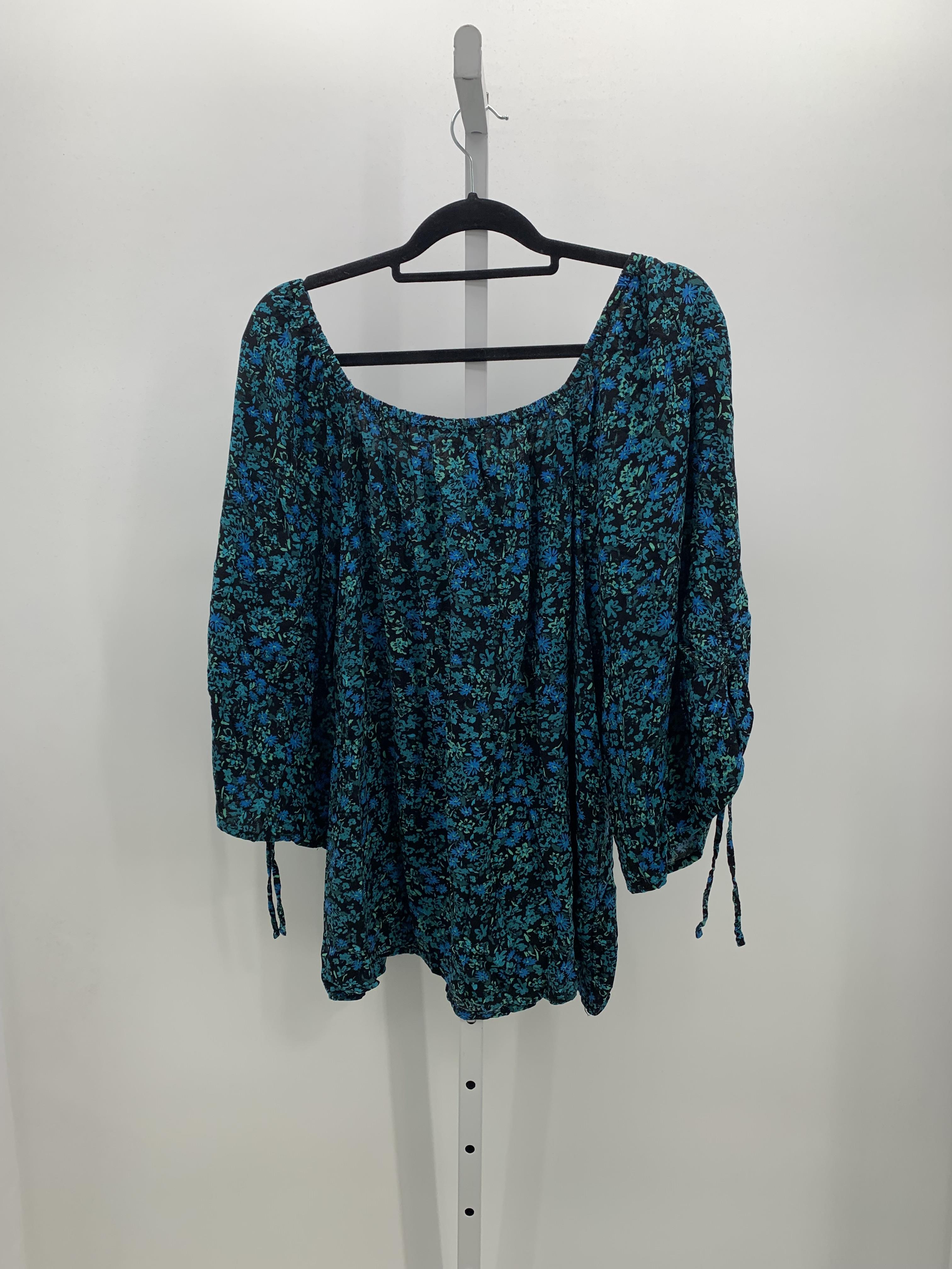Terra & Sky Size 2X Womens 3/4 Sleeve Shirt