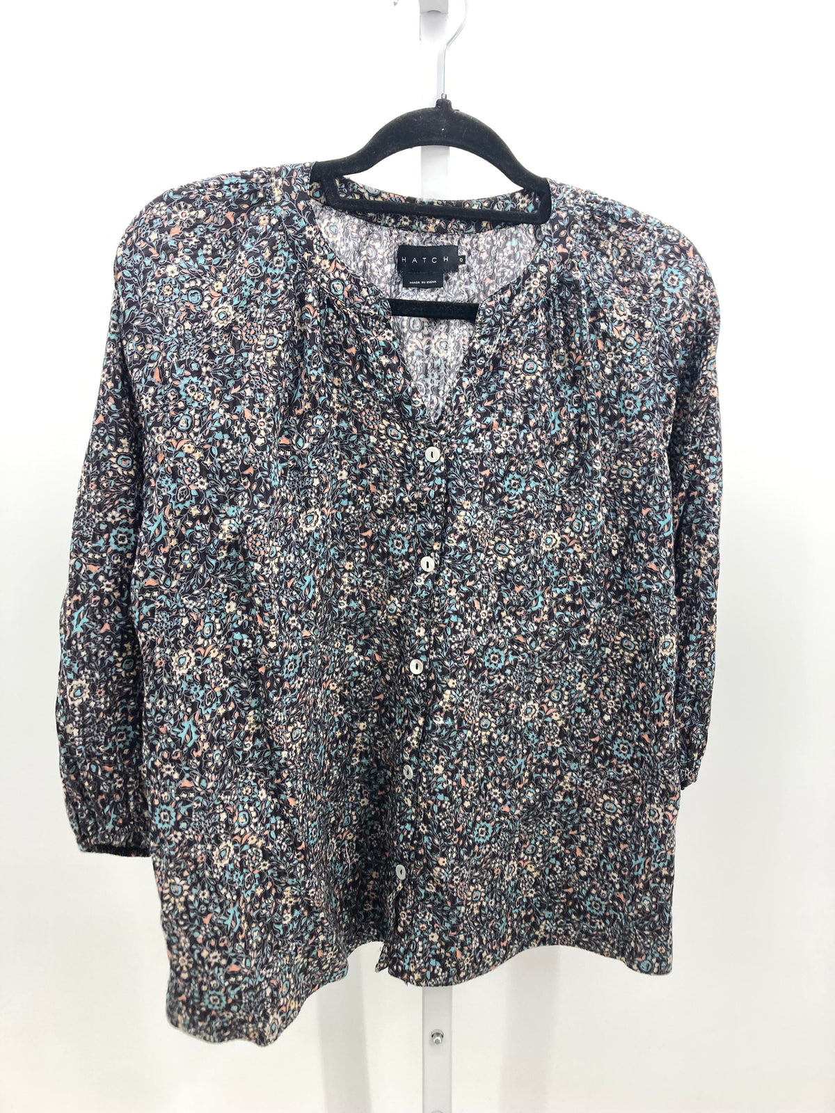Black Size 0 Maternity 3/4 Sleeve Shirt