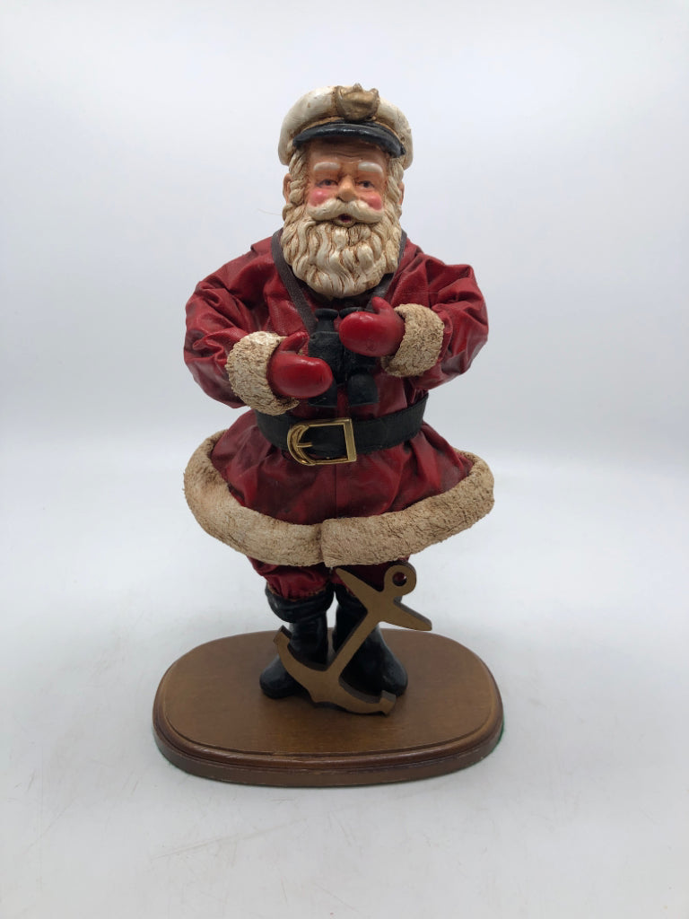 STANDING SANTA W/ SAILER HAT,W/ ANCHOR FIGURINE.