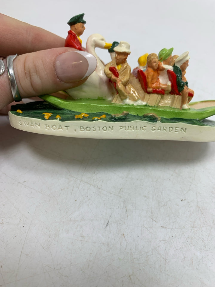 SEBASTIAN MINIATURES SWAN BOAT BOSTON PUBLIC GARDEN FIGURINE #6244.