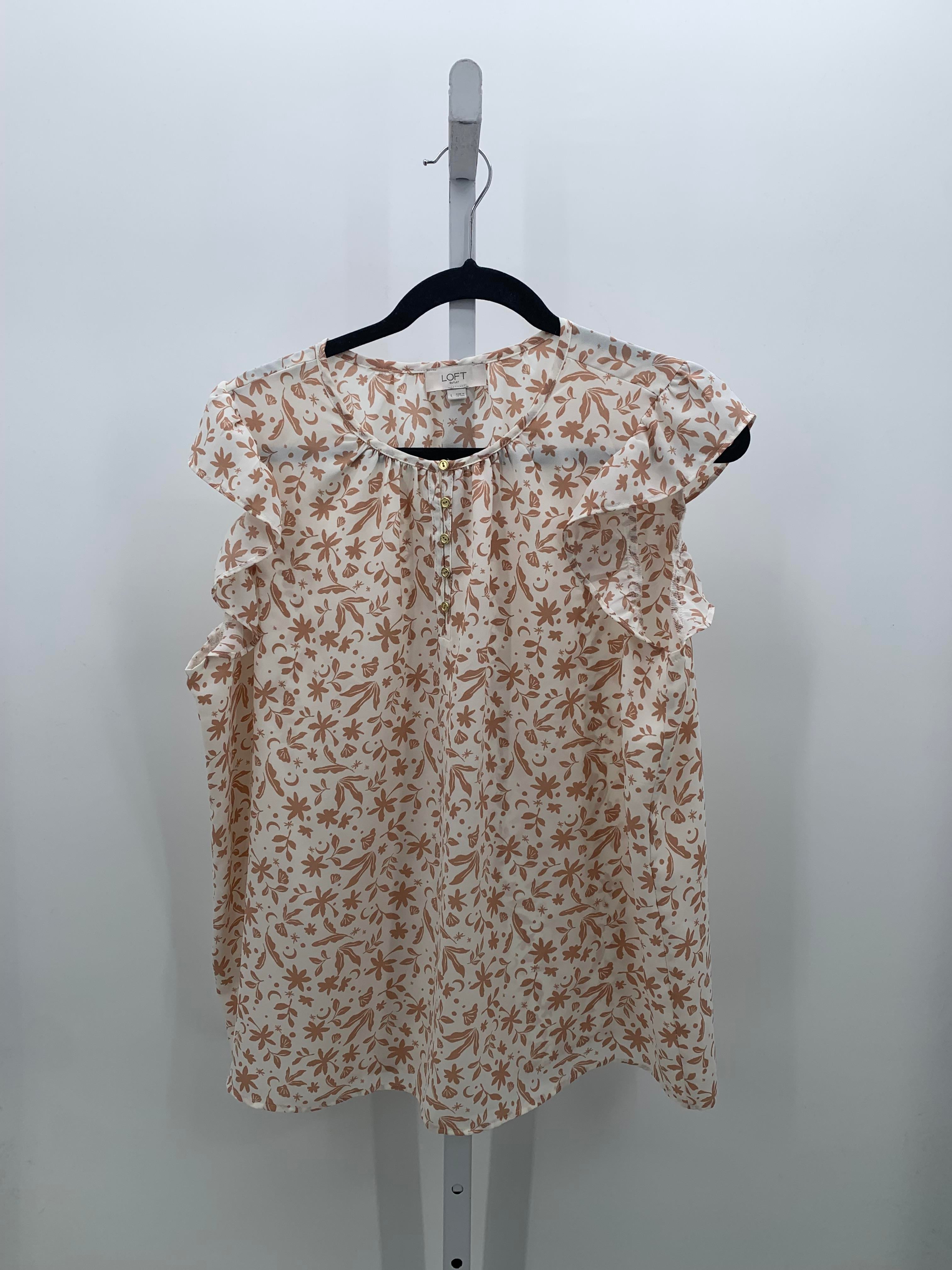 Loft Size Large Misses Short Sleeve Shirt