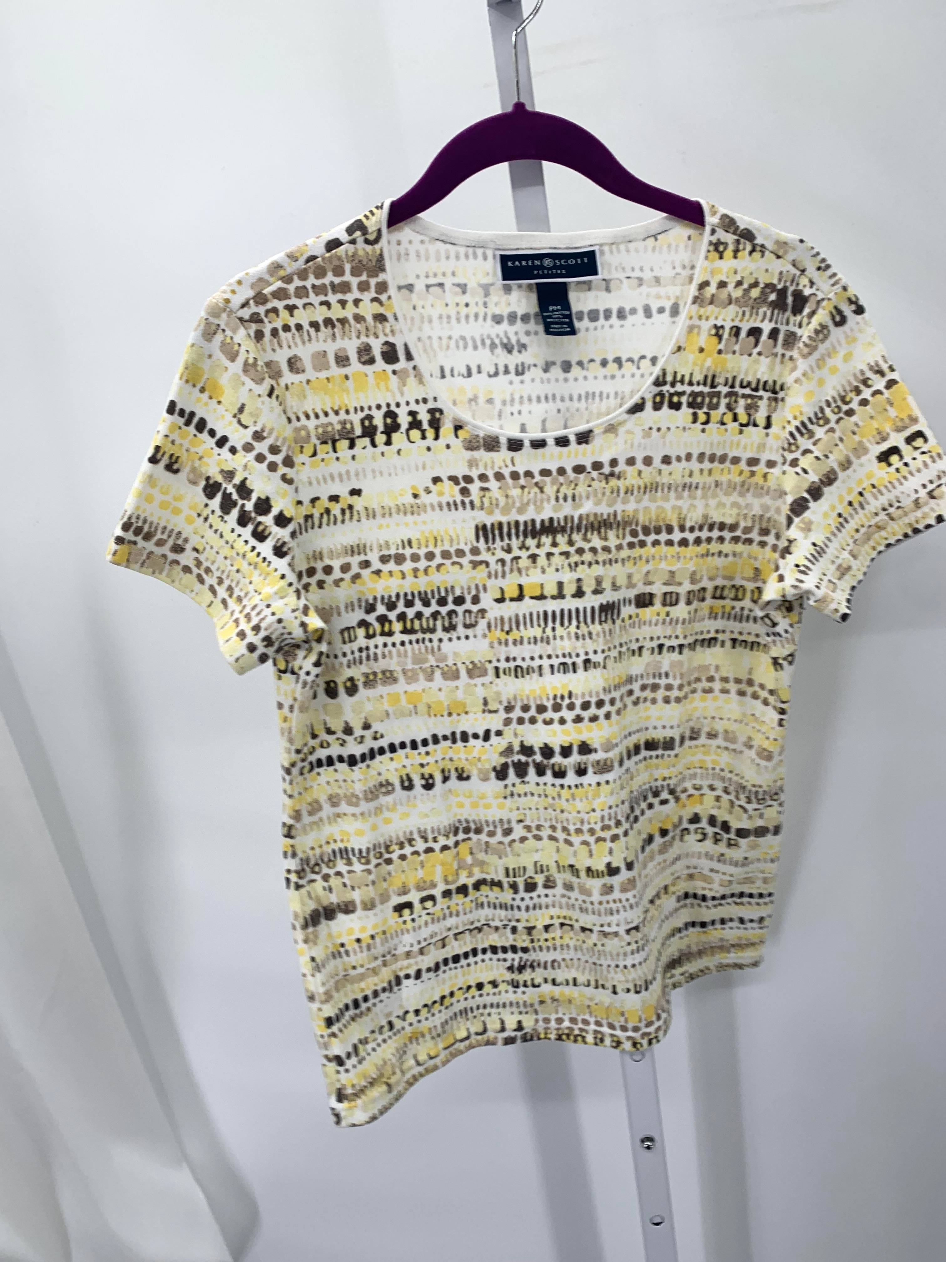 Karen Scott Size Medium Petite Petite Short Sleeve Shirt