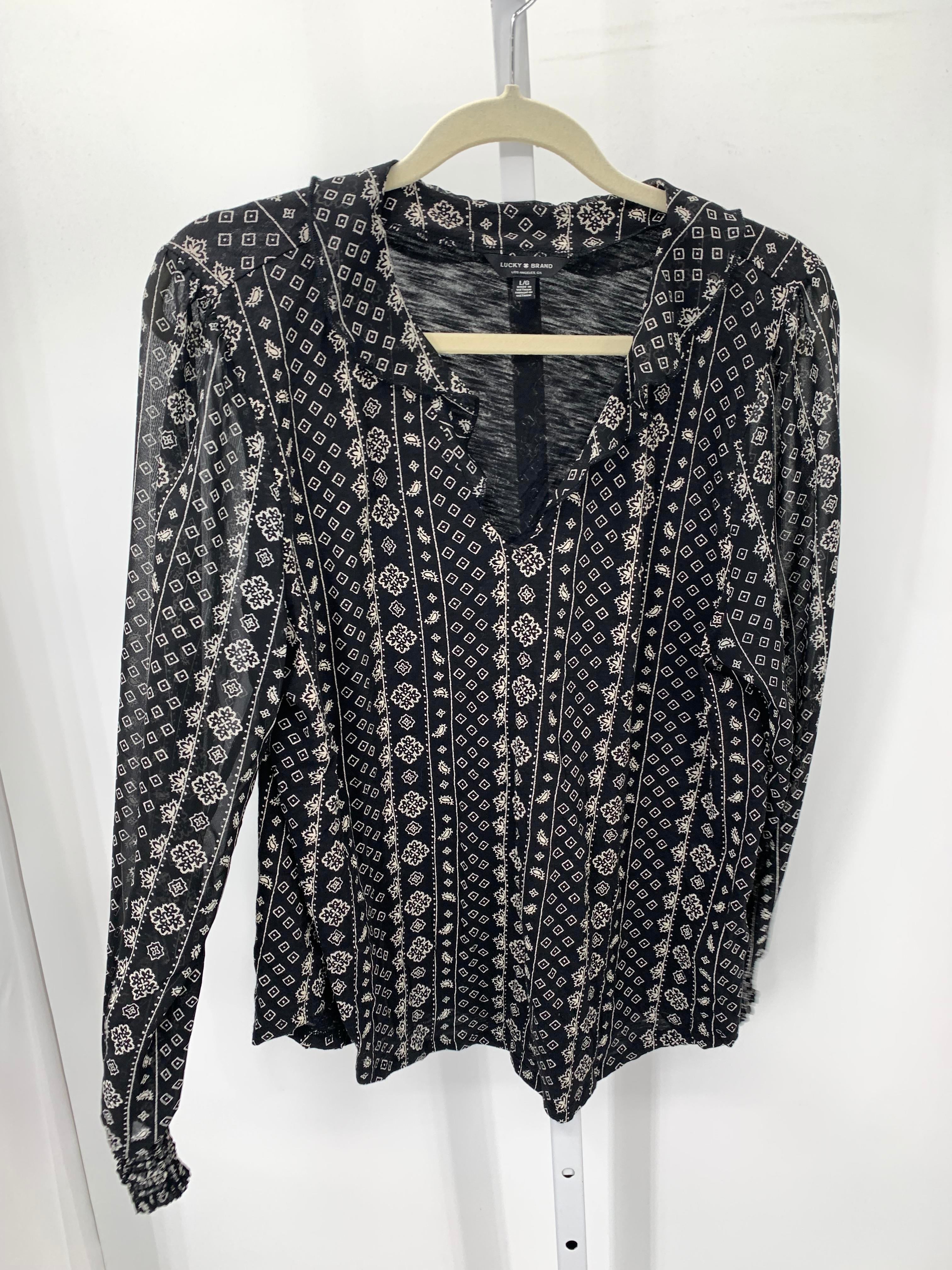 Lucky Brand Size Large Misses Long Sleeve Shirt
