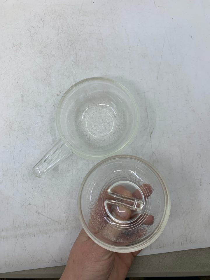 MINI CLEAR GLASS BAKING PAN W/ LID.