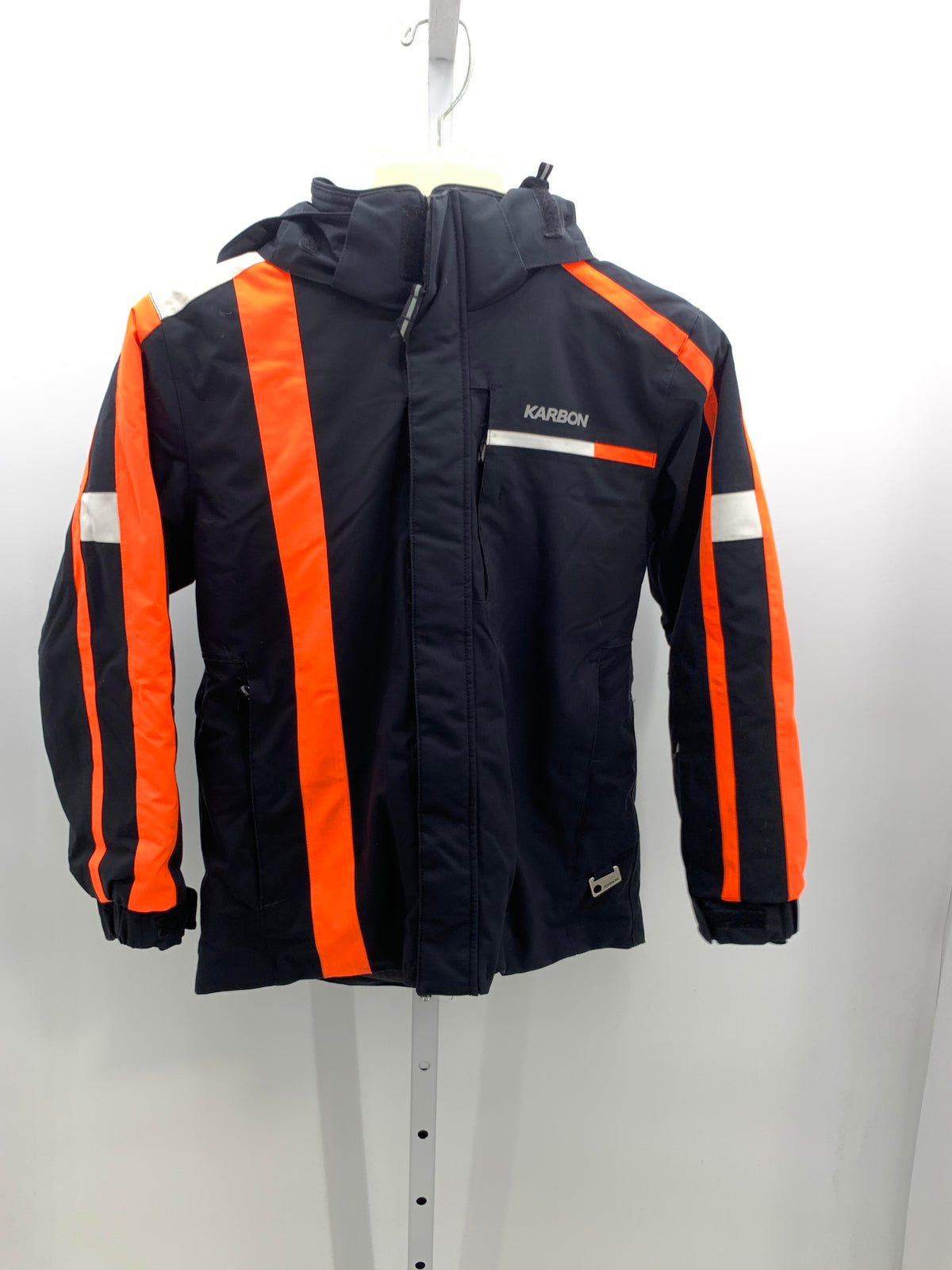ORANGE STRIPES HOODED ZIP