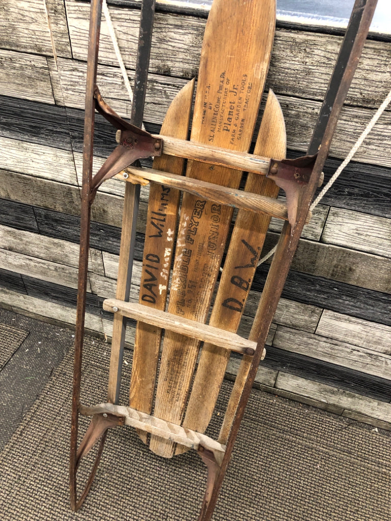 VTG BLUE FLEXIBLE FLYER DECOR SLED - PLANET JR.