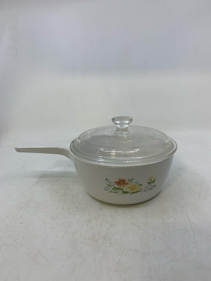 VTG WILDFLOWER SAUCE PAN W/ LID.