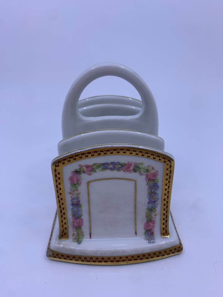 VTG FLORAL TOAST SERVER.