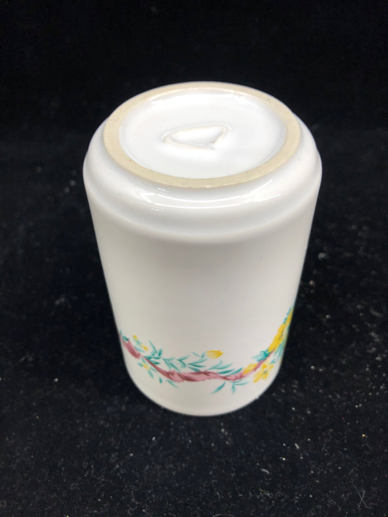 2 PC VTG YELLOW FLORAL TOOTHBRUSH HOLDER AND CUP.