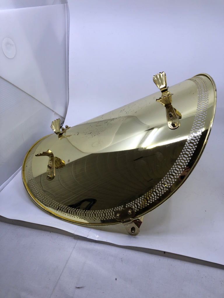 GOLD METAL LOG HOLDER W/ HANDLE.