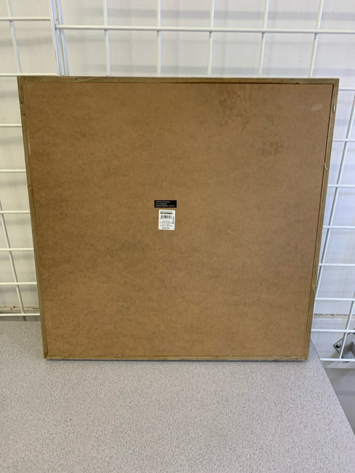 FLORAL MANDALA DESIGN IN CLEAR WOOD FRAMED WALL ART.