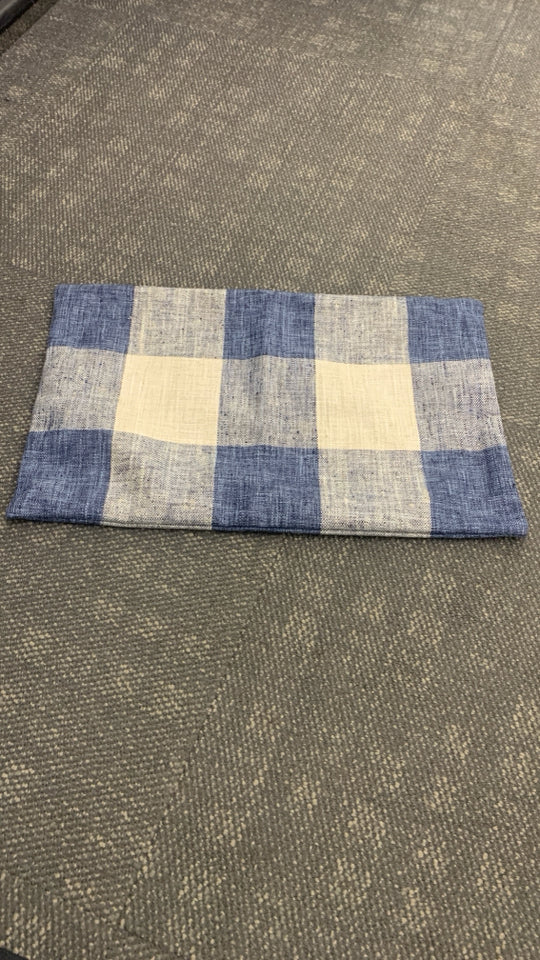 BLUE CHECKER PILLOW CASE.