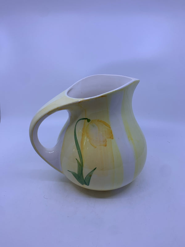 LARGE FLOWERS ROUND PITCHER.