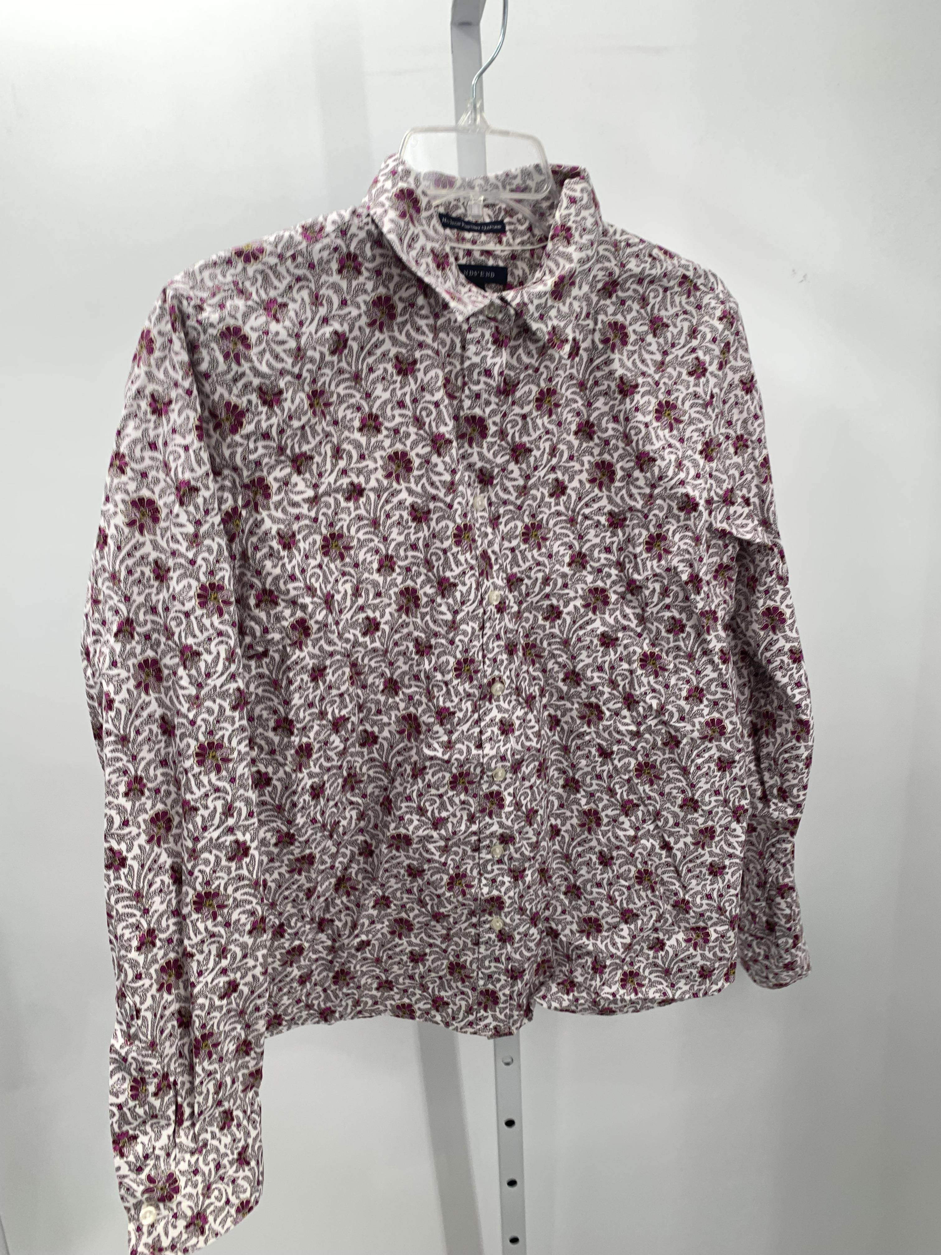 Lands End Size 16 Misses Long Sleeve Shirt