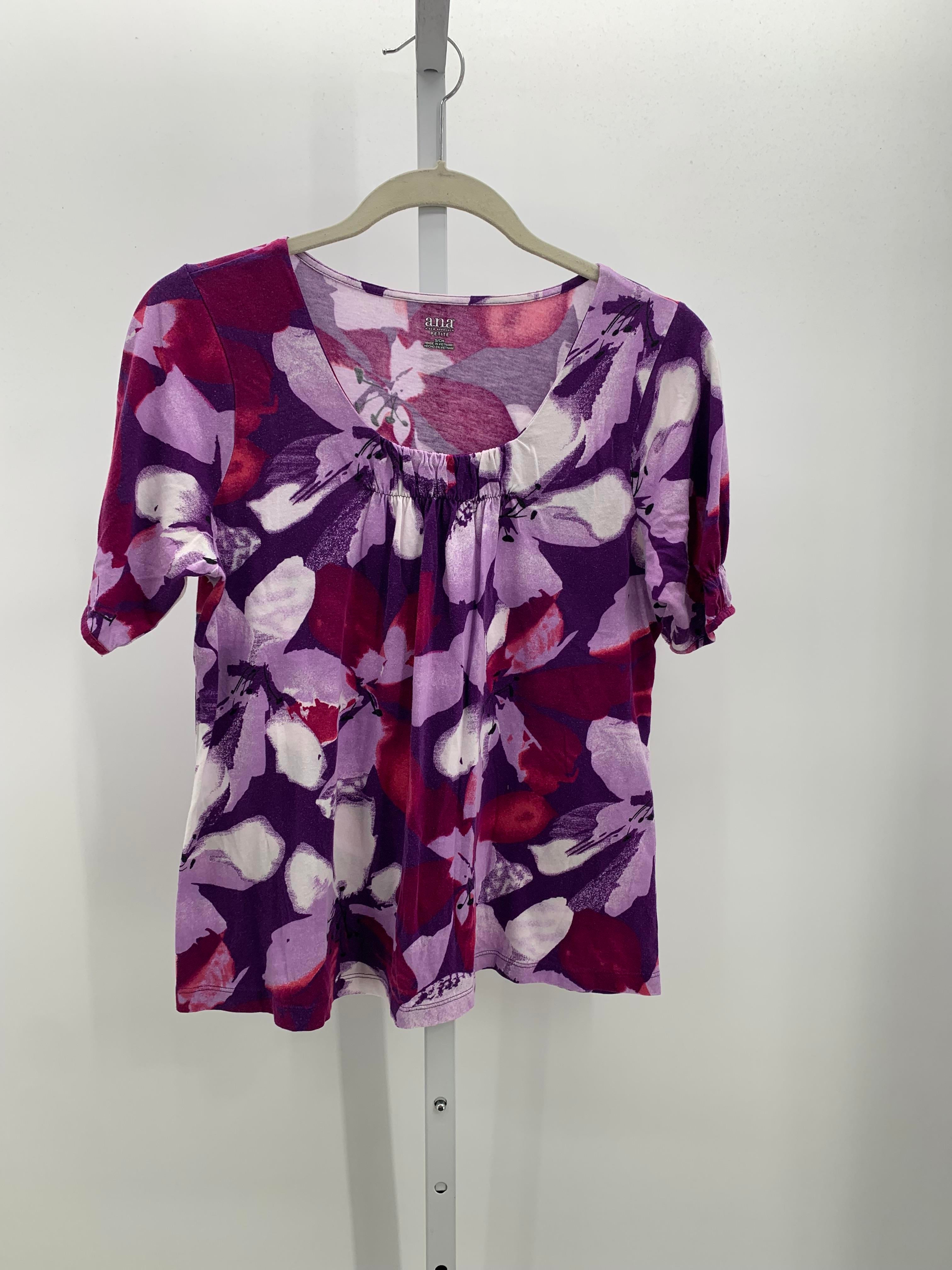 A.N.A. Size Small Petite Petite Short Sleeve Shirt