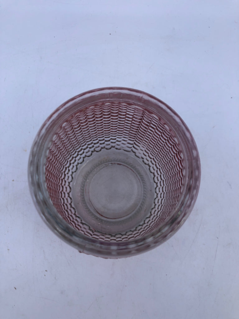 SMALL PALE PINK HOBBNAILED VASE.