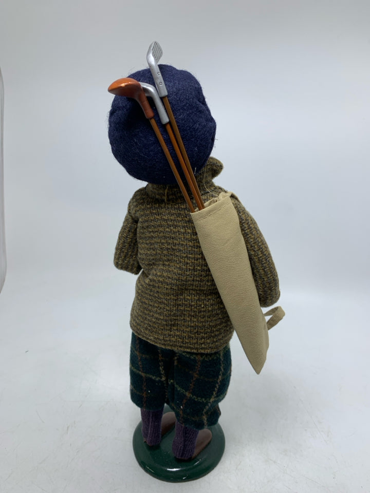 VTG MAN GOLFER W/ GOLF BAG & 3 CLUBS 2001.