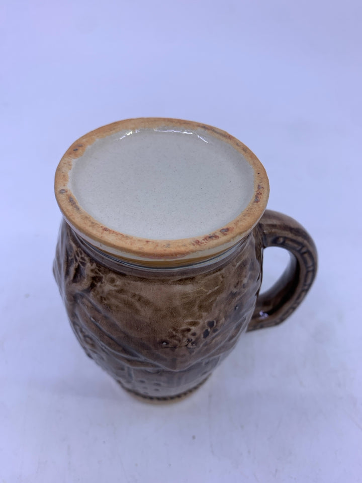 VTG MINI EMBOSSED BEER STEIN.