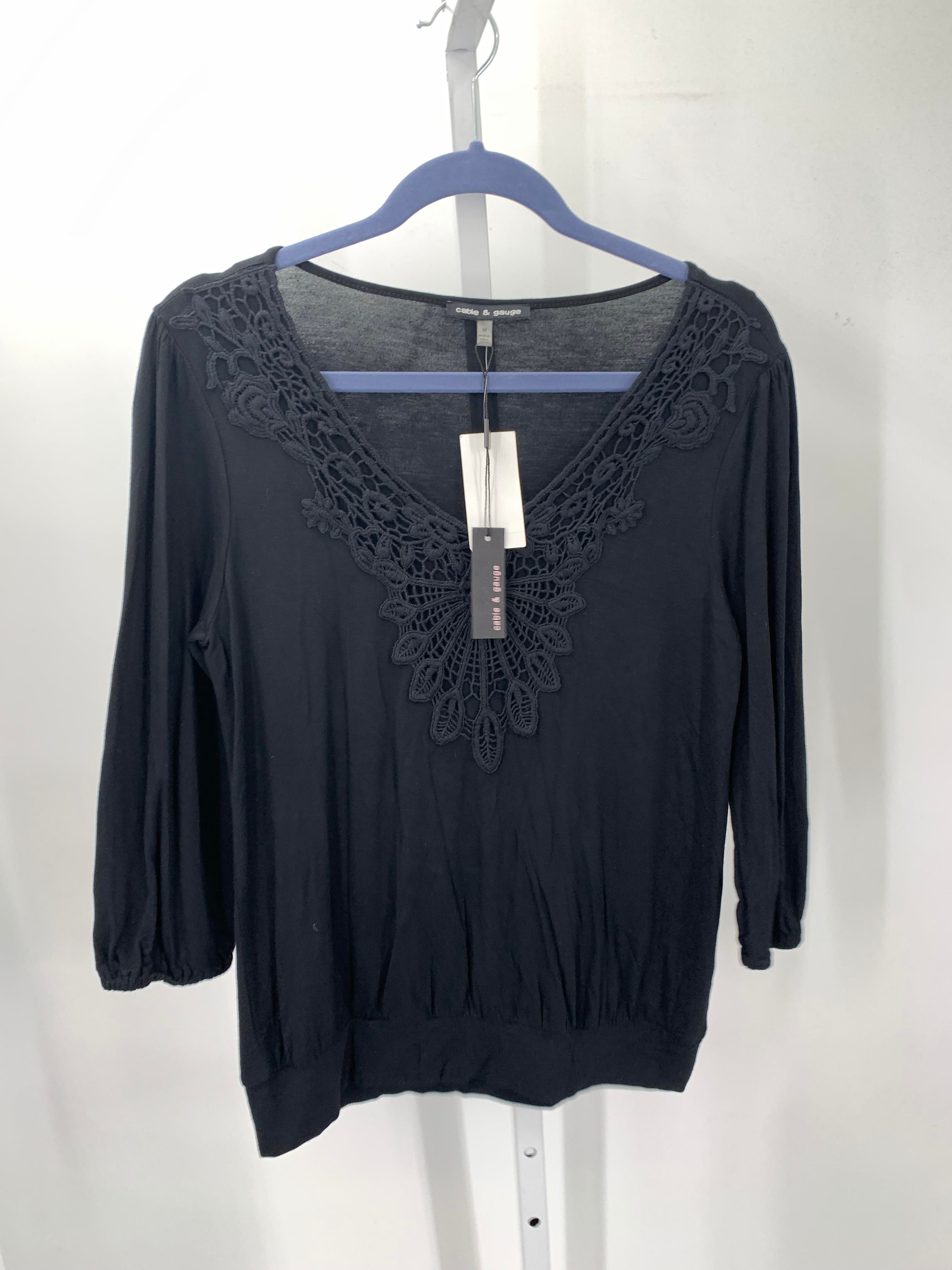 Cable & Gauge Size Medium Misses 3/4 Sleeve Shirt