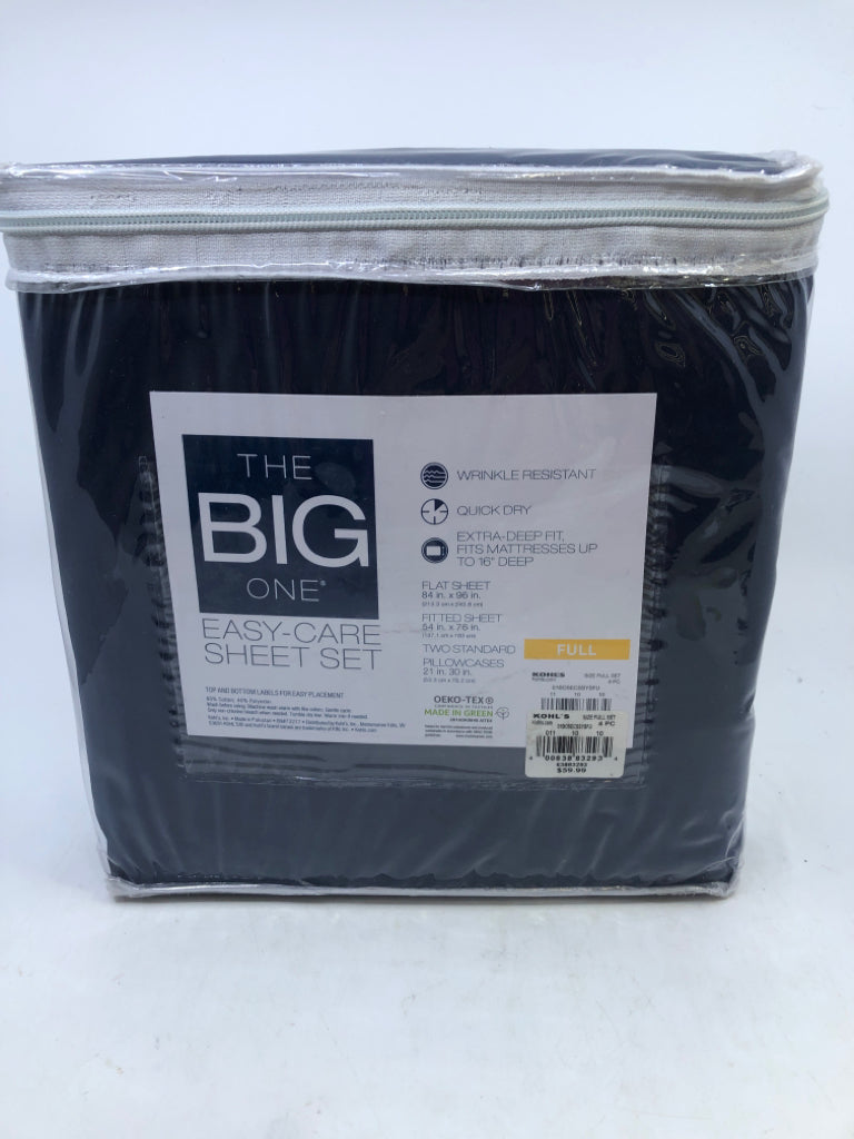 NIP FULL SHEET SET NAVY BLUE THE BIG ONE.