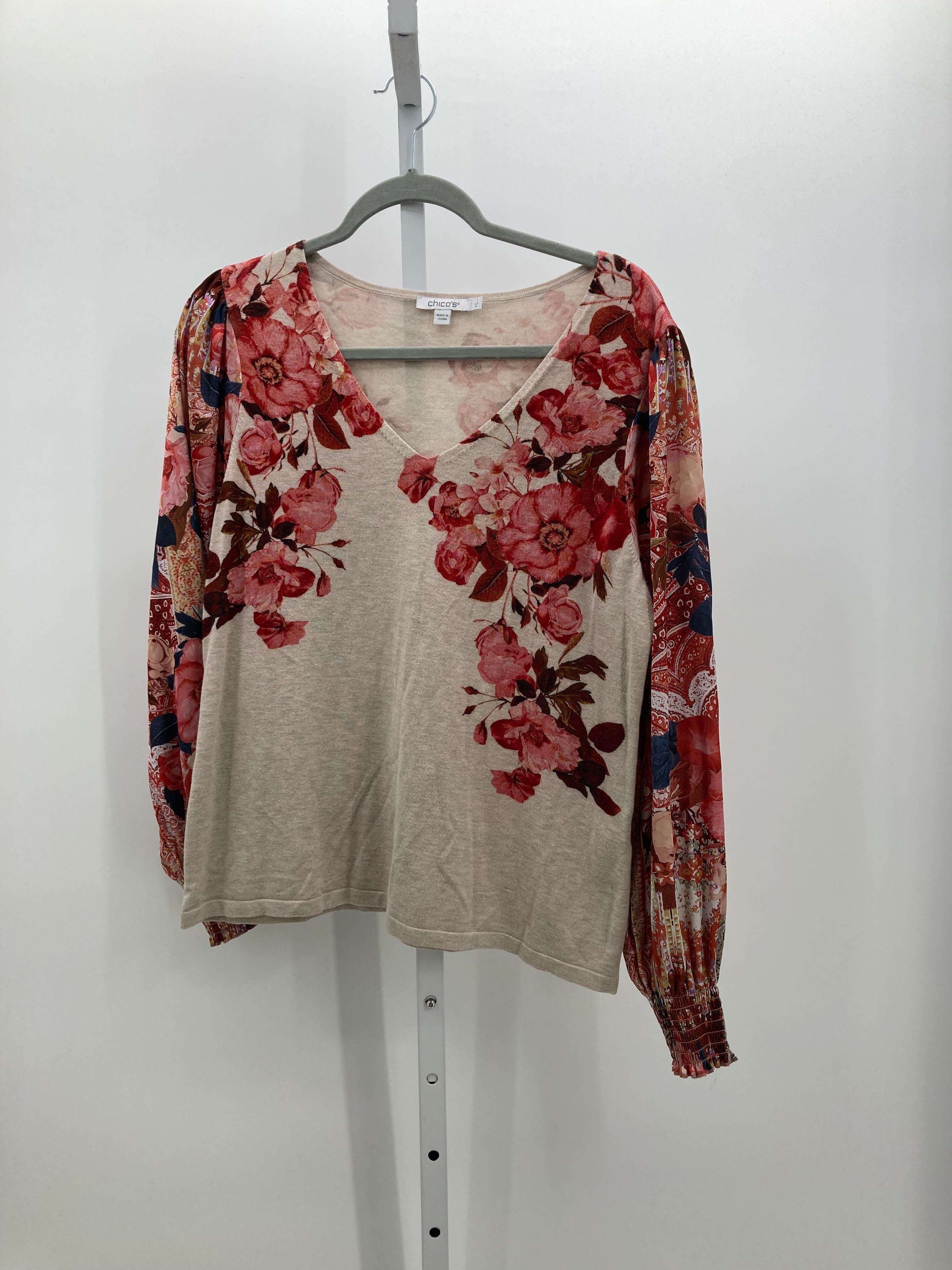 Chico's Size Medium Misses Long Slv Sweater