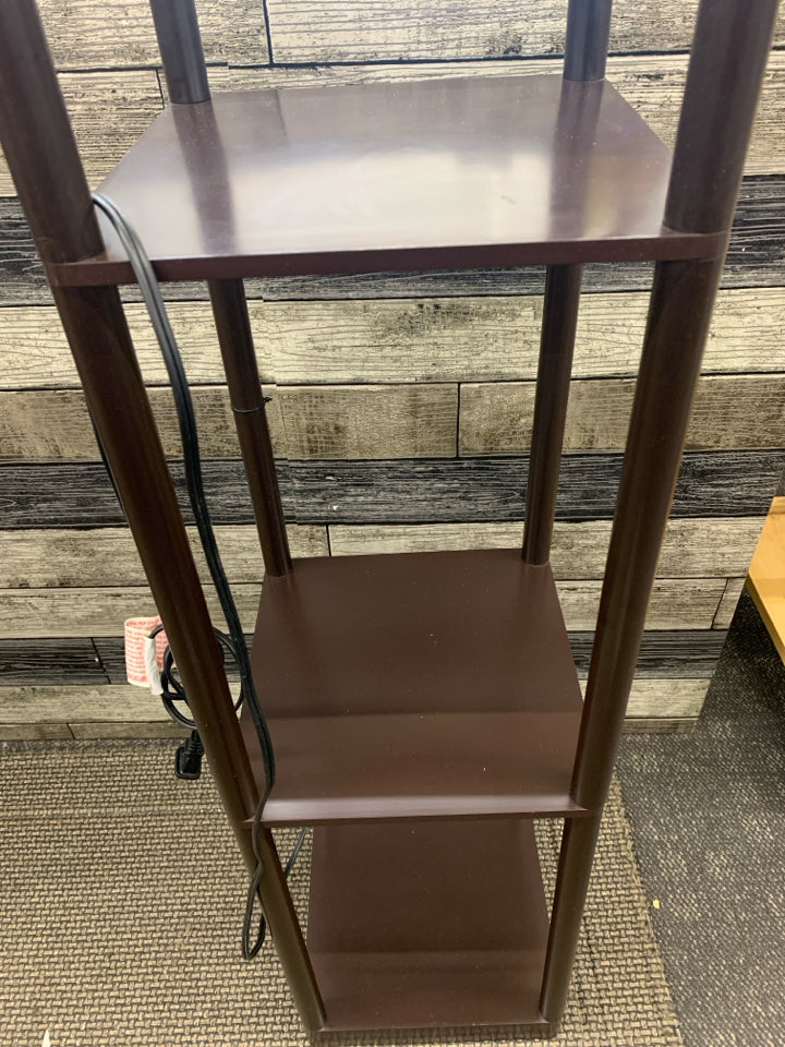 TALL SQUARE LAMP W 3 SHELVES.