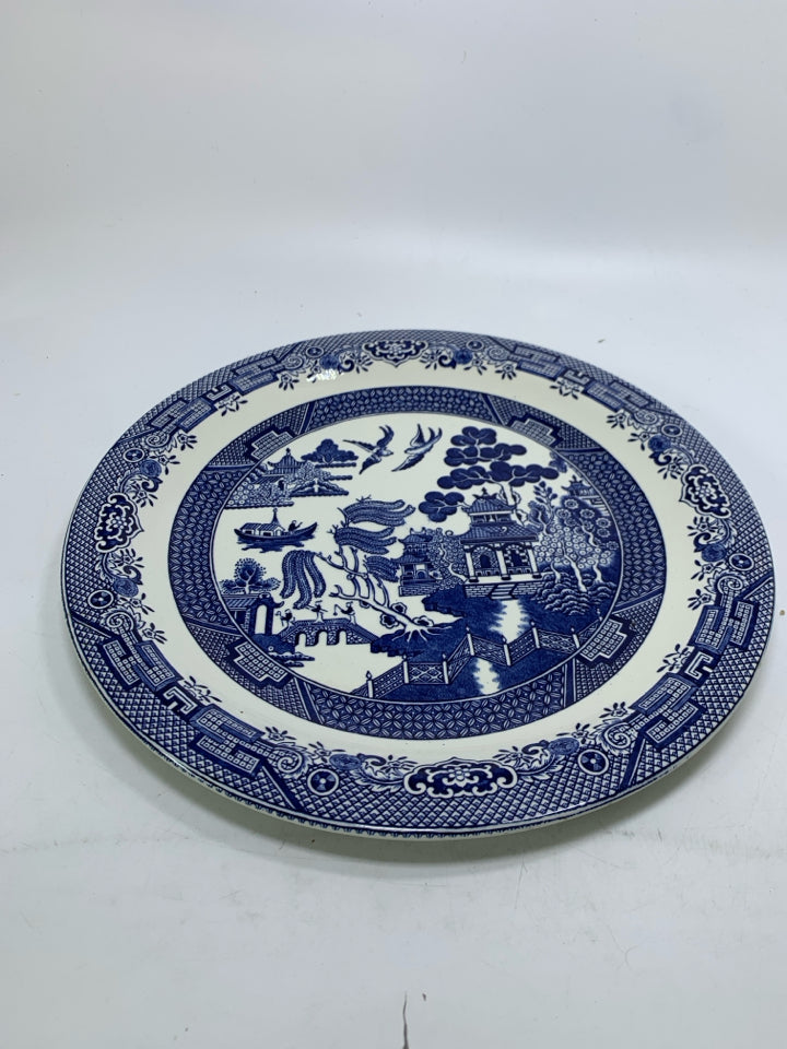 ASIAN STYLE IRONSTONE BLUE/WHITE PLATTER.
