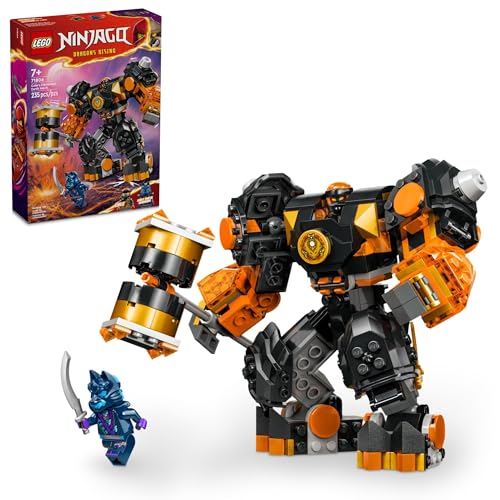LEGO NINJAGO Cole’s Elemental Earth Mech Mini Ninja Toy Customizable Action Fig