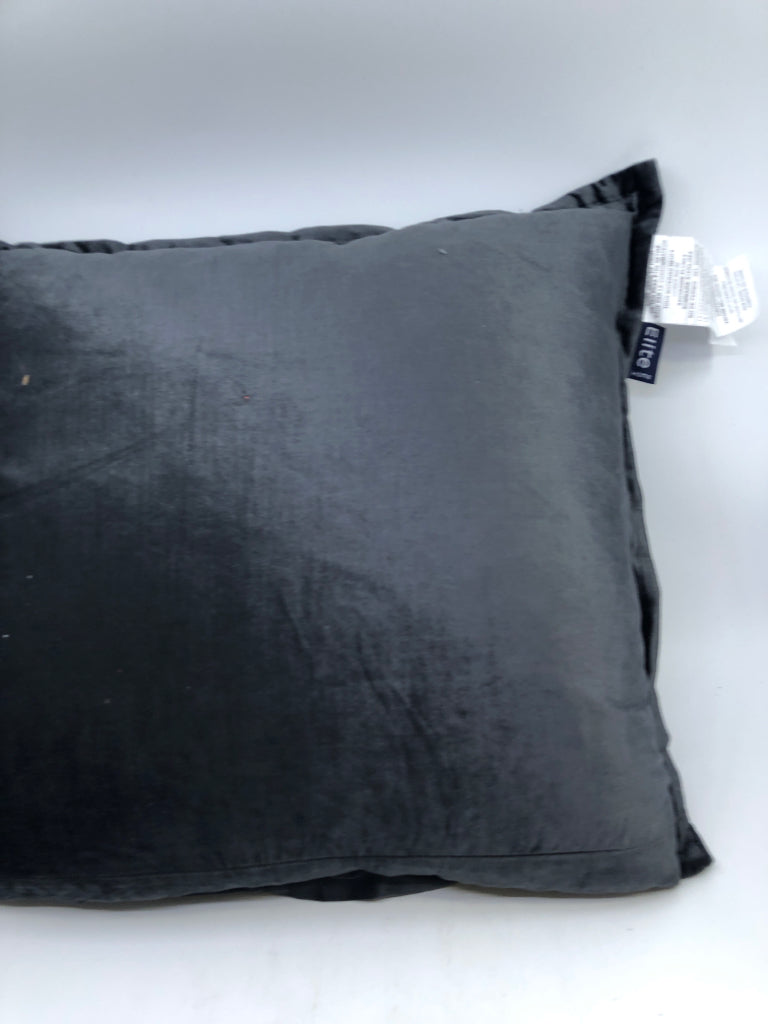 DARK GREY VELOUR PILLOW.