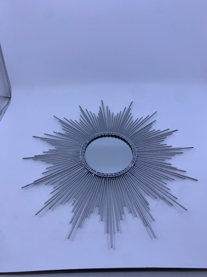 SILVER STARBURST MIRROR.