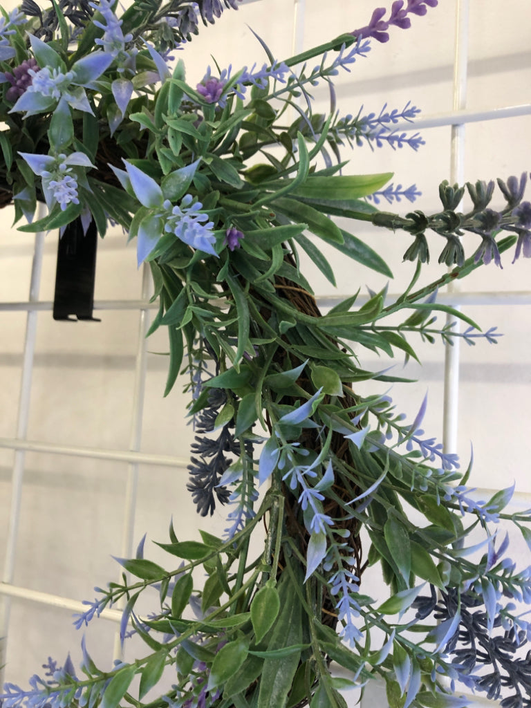 FAUX LAVENDER WREATH.